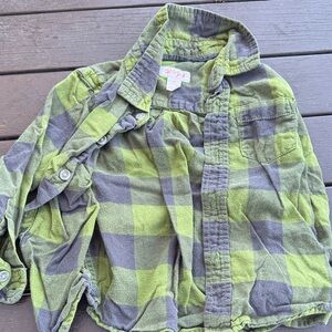 Cat & Jack Green Plaid Kids Shirt
